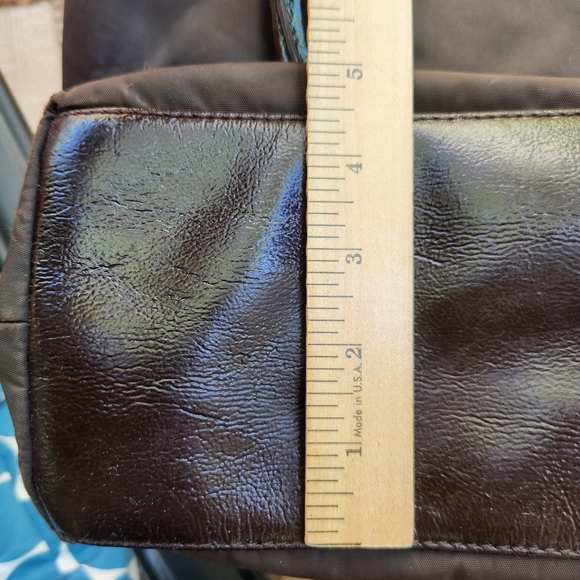 Kate Spade New York Handbag Tote Brown Nylon Shoulder Bag Double Handle Purse - Picture 7 of 13